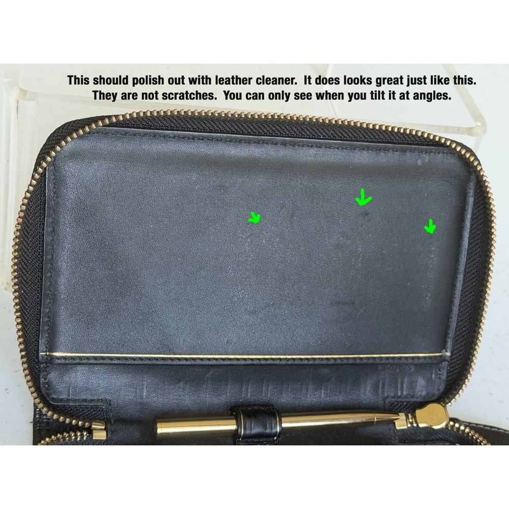 Vintage Coach Signature Stitch Black Op Art Stitched Wallet Card Holder - Picture 15 of 16